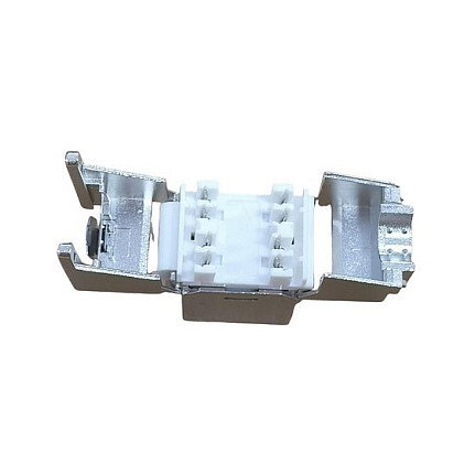 EQUIP Equip 767223 Jack Keystone plano Cat6A blindado (geschirmt) LSA hembra RJ-45 para 10GBase-T, color plata, pack de 8 unidades