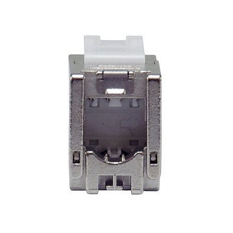 EQUIP Equip 767223 Jack Keystone plano Cat6A blindado (geschirmt) LSA hembra RJ-45 para 10GBase-T, color plata, pack de 8 unidades