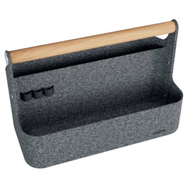 LEITZ Organizador Schreibitsch de Fieltro con Asa, 38x19x25,5cm, Gris Oscuro