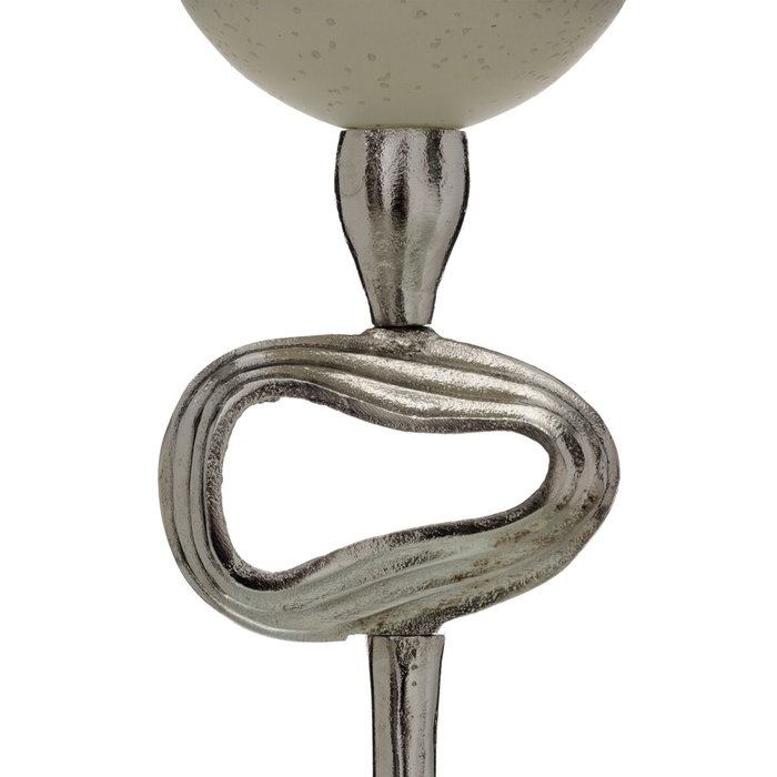 Ixia Portavelas Gris-plata Aluminio-cristal 11 x 11 x 56 cm