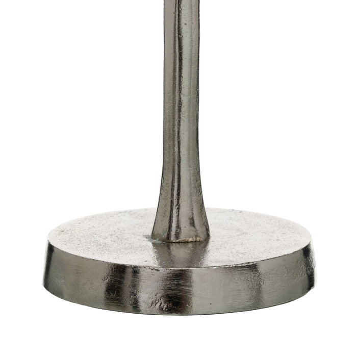 Ixia Portavelas Gris-plata Aluminio-cristal 11 x 11 x 56 cm