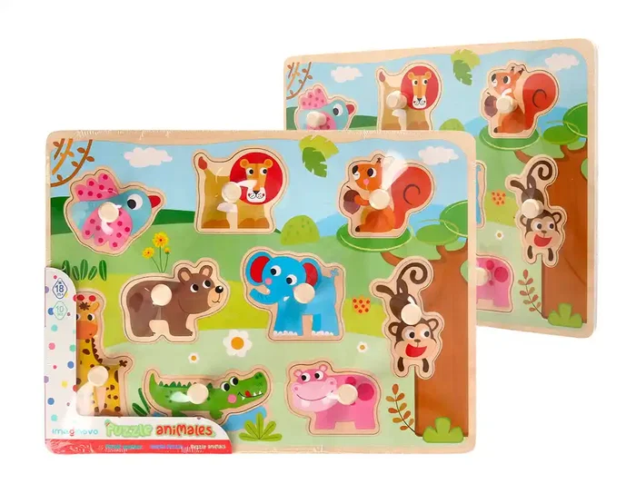 Imaginovo Puzle Infantil Madera Animales +18 Meses 9 Piezas 30x22,5cm Imaginovo Puzle Infantil Madera Animales +18 Meses 9 Piezas 30x22,5cm