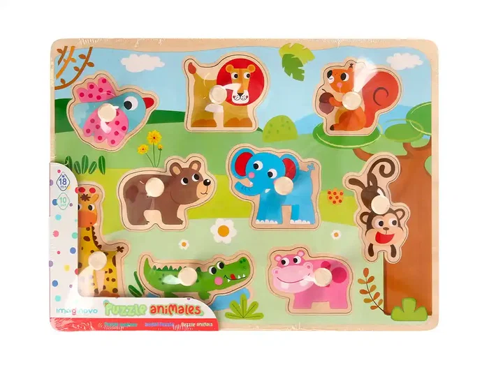 Imaginovo Puzle Infantil Madera Animales +18 Meses 9 Piezas 30x22,5cm Imaginovo Puzle Infantil Madera Animales +18 Meses 9 Piezas 30x22,5cm