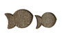 DKD Home Decor Set de 2 Bandejas de Seagrass y Metal con Diseño de Pez, Natural
