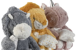 DKD Home Decor Peluche Baby Amarillo Gris 10 x 15 x 10 cm (6 Unidades)