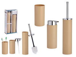 Berilo Set Baño 3 Pzs Marron 16.5x8x32.5cm Plástico (Set de 8)