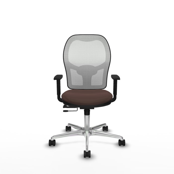 PIQUERAS Y CRESPO Silla de oficina Jorquera con mecanismo Sincro/Traslack Marrón y Blanco PIQUERAS Y CRESPO Silla de oficina Jorquera con mecanismo Sincro/Traslack Marrón y Blanco