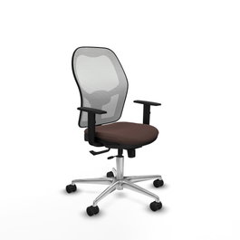 PIQUERAS Y CRESPO Silla de oficina Jorquera con mecanismo Sincro/Traslack Marrón y Blanco