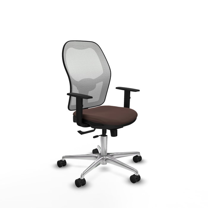 PIQUERAS Y CRESPO Silla de oficina Jorquera con mecanismo Sincro/Traslack Marrón y Blanco PIQUERAS Y CRESPO Silla de oficina Jorquera con mecanismo Sincro/Traslack Marrón y Blanco