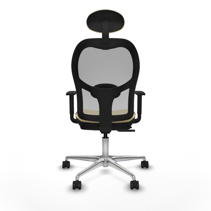 PIQUERAS Y CRESPO Silla de oficina Jorquera con mecanismo Sincro/Traslack, Similpiel Crema y Malla Gris PIQUERAS Y CRESPO Silla de oficina Jorquera con mecanismo Sincro/Traslack, Similpiel Crema y Malla Gris