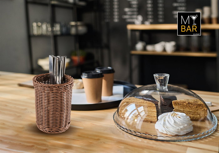 Inde Organizador Cubiertos PP Rattan Redo. 11,8 cm x 15,7 cm x 12,1 cm (12 Unidades)