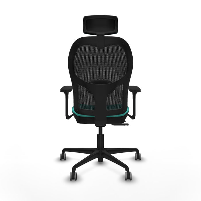 PIQUERAS Y CRESPO Silla de oficina Jorquera con mecanismo Sincro/Traslack, Turquesa y Negro