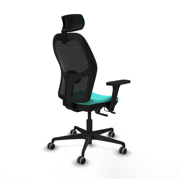 PIQUERAS Y CRESPO Silla de oficina Jorquera con mecanismo Sincro/Traslack, Turquesa y Negro
