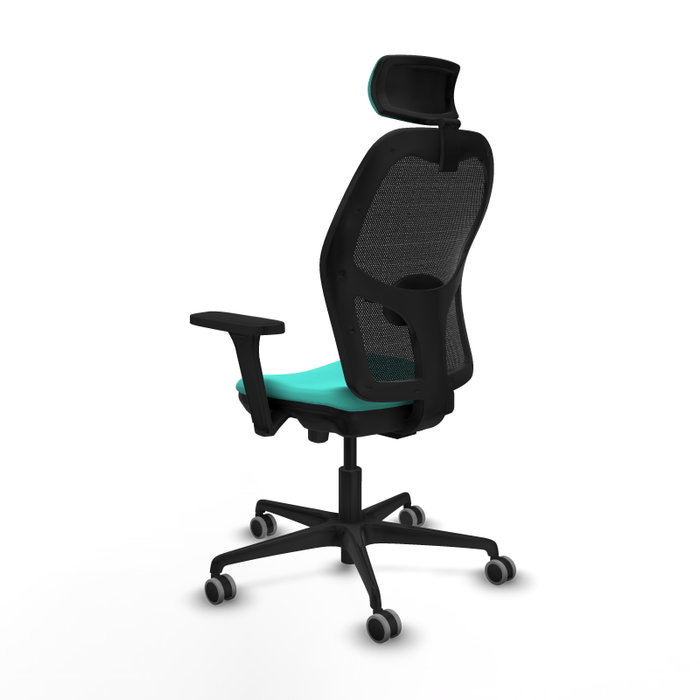 PIQUERAS Y CRESPO Silla de oficina Jorquera con mecanismo Sincro/Traslack, Turquesa y Negro