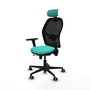 PIQUERAS Y CRESPO Silla de oficina Jorquera con mecanismo Sincro/Traslack, Turquesa y Negro