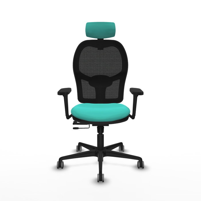 PIQUERAS Y CRESPO Silla de oficina Jorquera con mecanismo Sincro/Traslack, Turquesa y Negro