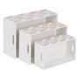 S/3 Cajas Blanco-Natural Madera Paulonia 44 X 31 X 18 cm