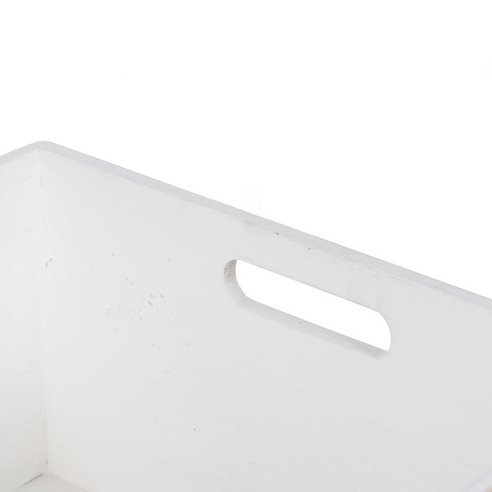 S/3 Cajas Blanco-Natural Madera Paulonia 44 X 31 X 18 cm