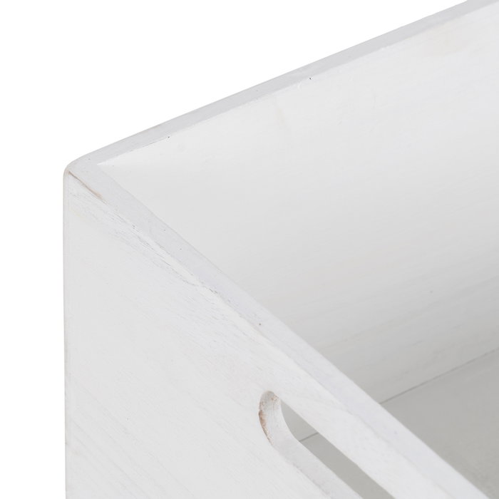 S/3 Cajas Blanco-Natural Madera Paulonia 44 X 31 X 18 cm