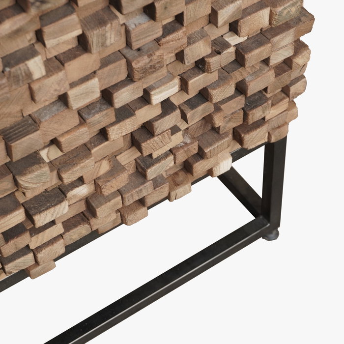 DKD Home Decor Buffet Colección Cubic Item Home Teca Reciclada 45 x 80 x 200 cm