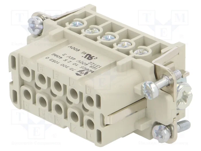 WIELAND Conector HDC Hembra 10 Pines Tamaño 10A WIELAND Conector HDC Hembra 10 Pines Tamaño 10A