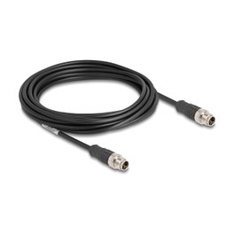 DeLOCK Cable de red M12 codificado X 8 pin macho a macho PVC 5 m Negro