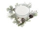 DKD Home Decor Vela Navidad Moderna Blanco Cera Parafina Cristal 13 x 13 x 5.5 cm