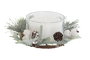 DKD Home Decor Vela Navidad Moderna Blanco Cera Parafina Cristal 13 x 13 x 5.5 cm
