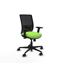 PIQUERAS Y CRESPO Silla de oficina Yunquera con mecanismo Sincro/Traslack, Pistacho y Negro