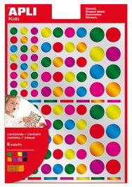 Gomets Apli Metalizados Bolsa 6H Permanentes Circulos Multicolor 7 Col.Surt. 624 Uds. (13529) (Set de 10)