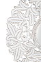 GINER Y COLOMER Espejo Redondo Decorativo Tallado a Mano, MDF, Acabado Pátina Blanca, Diámetro 120 cm