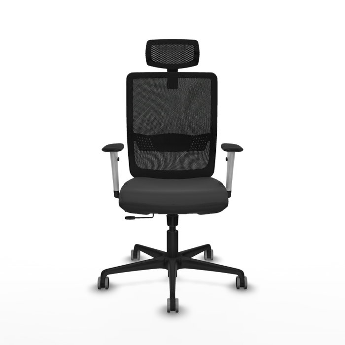 PIQUERAS Y CRESPO Silla de oficina Haches con mecanismo Sincro/Traslack, Gris oscuro y Negro