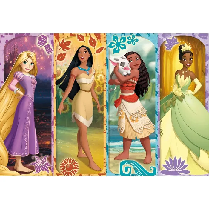 Liscianigiochi Rompecabezas MaxiFloor Doble Cara Princesas - 2 x 60 Piezas - Puzzle Infantil a Partir de 4 Años