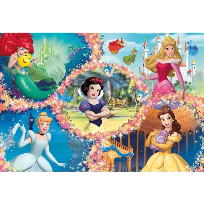 Liscianigiochi Rompecabezas MaxiFloor Doble Cara Princesas - 2 x 60 Piezas - Puzzle Infantil a Partir de 4 Años