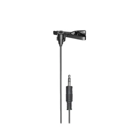 Audio-Technica ATR3350xIS Micrófono de Corbata/Solapa Alámbrico Omnidireccional, 3.5 mm, Negro, con Batería LR44 e Interruptor On/Off