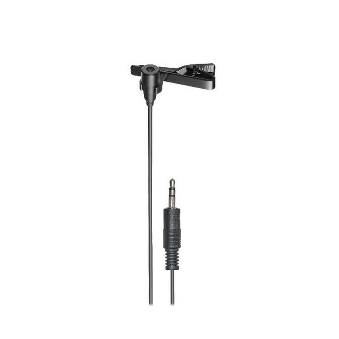 Audio-Technica ATR3350xIS Micrófono de Corbata/Solapa Alámbrico Omnidireccional, 3.5 mm, Negro, con Batería LR44 e Interruptor On/Off