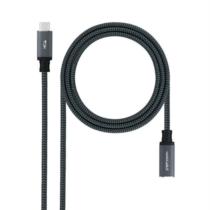 Nanocable Cable Prolongador USB-C 3.2 Gen2x2 20Gbps 100W 0,5 m Negro Nanocable Cable Prolongador USB-C 3.2 Gen2x2 20Gbps 100W 0,5 m Negro