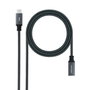 Nanocable Cable Prolongador USB-C 3.2 Gen2x2 20Gbps 100W 0,5 m Negro