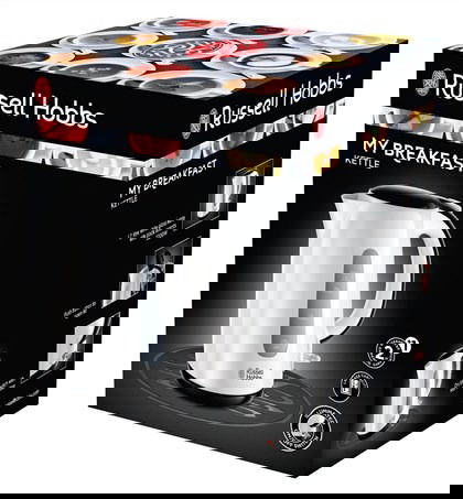 Russell Hobbs 25070-70 Hervidor My Breakfast Color Hielo Blanco Negro Medianoche