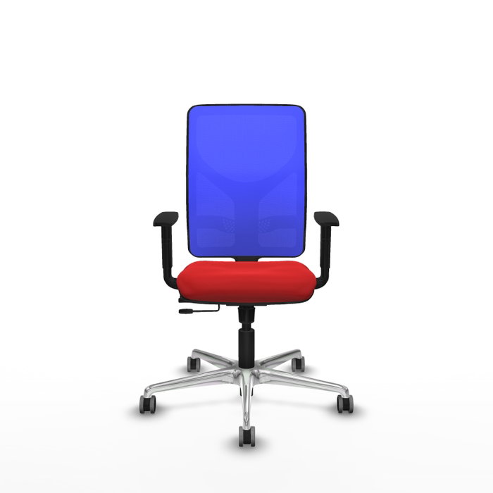 PIQUERAS Y CRESPO Silla de oficina Motilla con mecanismo Sincro/Traslack, Rojo y Azul