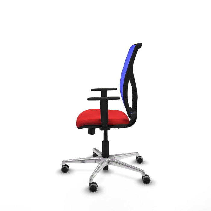 PIQUERAS Y CRESPO Silla de oficina Motilla con mecanismo Sincro/Traslack, Rojo y Azul