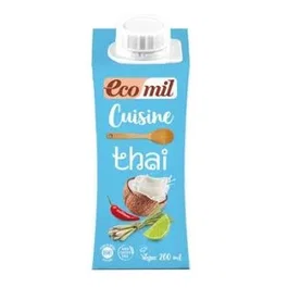 Ecomil Cuisine Thai - Bebida de Cocina de Coco Picante, 200 ml, Bio, Vegano, Ideal para Salsas y Curry
