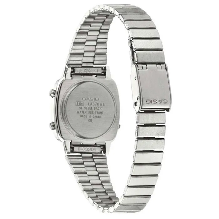 Casio LA670WEA Reloj Unisex Digital de Cuarzo con Correa Gris