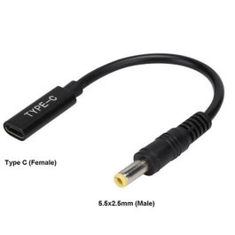 CoreParts Cable de Conversión USB-C a 5.5*2.5mm para Laptops y Monitores