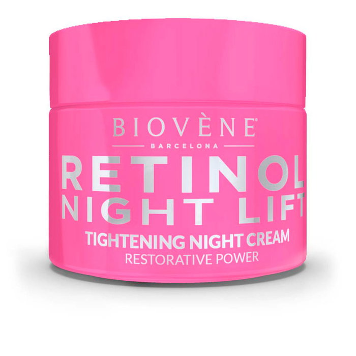 BIOVÈNE Retinol Night Lift Crema Noche Reafirmante e Hidratante con Retinol - Minimiza Líneas Finas y Arrugas - 50 ml - Vegano, 98% Ingredientes Naturales - Para Todo Tipo de Pieles