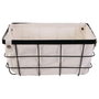 Idebox Juego de 2 Cestas de Metal con Funda Rangement Deco Grande 30x20x15 cm Pequeña 25x15x13 cm