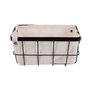 Idebox Juego de 2 Cestas de Metal con Funda Rangement Deco Grande 30x20x15 cm Pequeña 25x15x13 cm