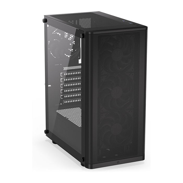 Endorfy Ventum 200 Air TG Negra Torre PC con Ventana de Vidrio Templado y Panel Frontal de Malla para Óptimo Flujo de Aire