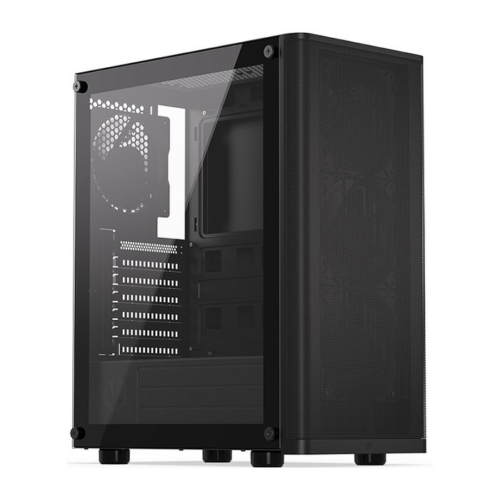 Endorfy Ventum 200 Air TG Negra Torre PC con Ventana de Vidrio Templado y Panel Frontal de Malla para Óptimo Flujo de Aire
