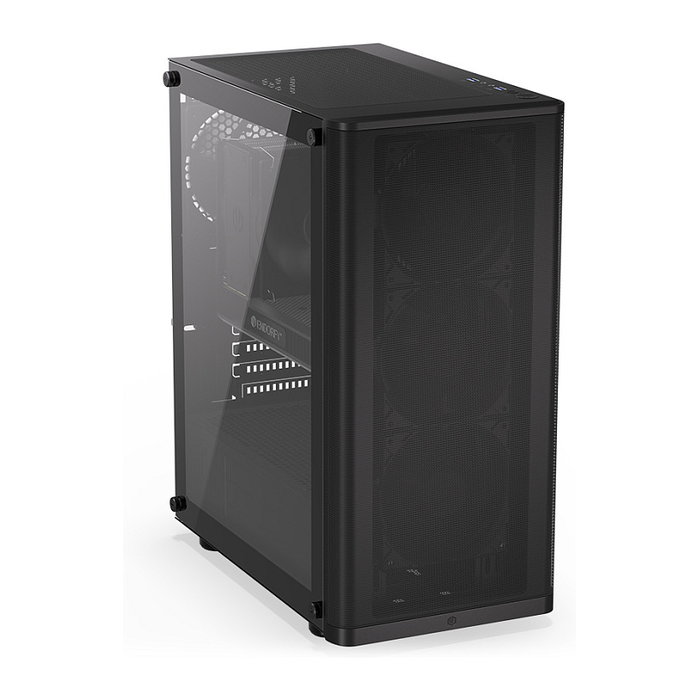 Endorfy Ventum 200 Air TG Negra Torre PC con Ventana de Vidrio Templado y Panel Frontal de Malla para Óptimo Flujo de Aire